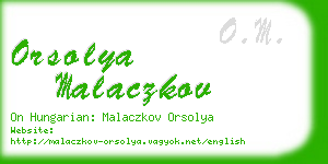 orsolya malaczkov business card